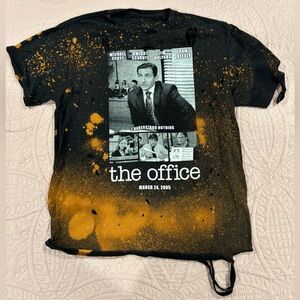 The Office Black and Gold Splatter Distressed T-Shirt